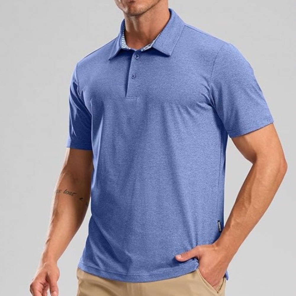 NWT Mens G Gradual Short Sleeve Polo Golf Shirt Medium Blue